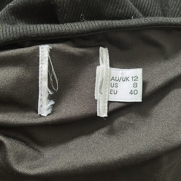 Princess Polly Nolan Black Square Neck Short Sleeve Cut Out Tie Back Mini Dress - Picture 10 of 11